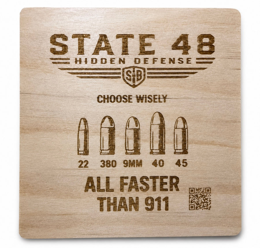 Choose Wisely – Faster Than 911 Laser Wood Coaster