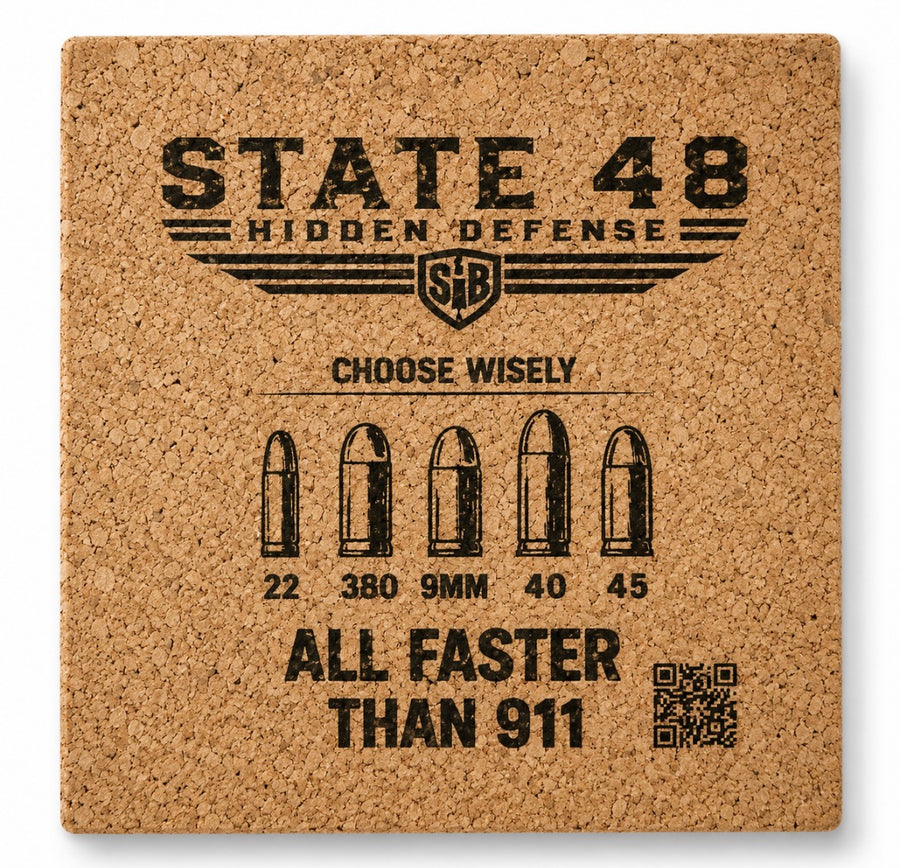 Choose Wisely – Faster Than 911 Laser Cork Coaster
