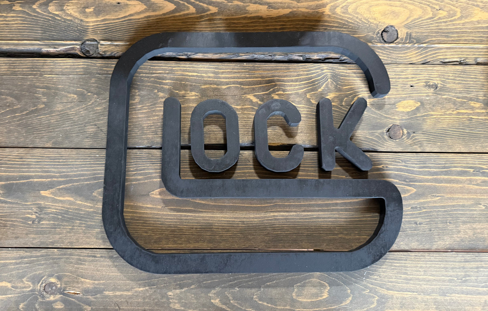 GLOCK-Style Wooden Wall Sign
