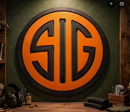 SIG-Style Round Wooden Wall Sign – 22-Inch